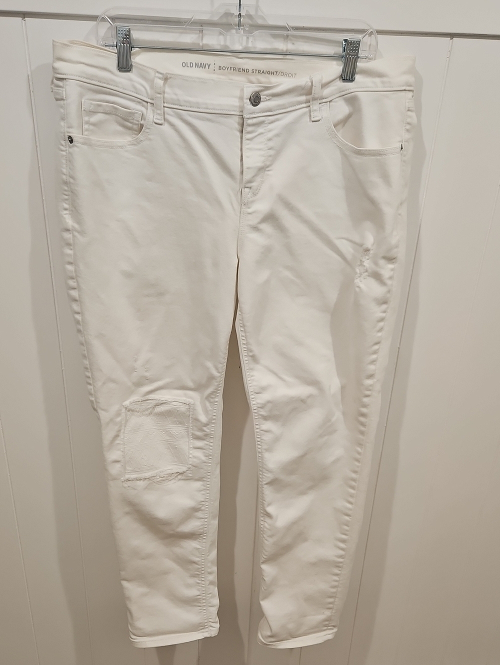 Old Navy White Boyfriend Straight Jeans